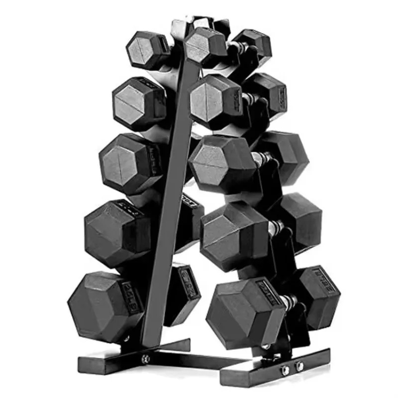 Home Gym Dumbbell Set - Five-Tier Dumbbell Rack Steel Hexagonal Dumbbell