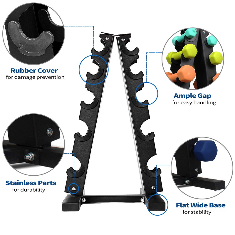 Five-Tier Dumbbell Rack Steel  - Home Gym Dumbbell Set 评论和价格