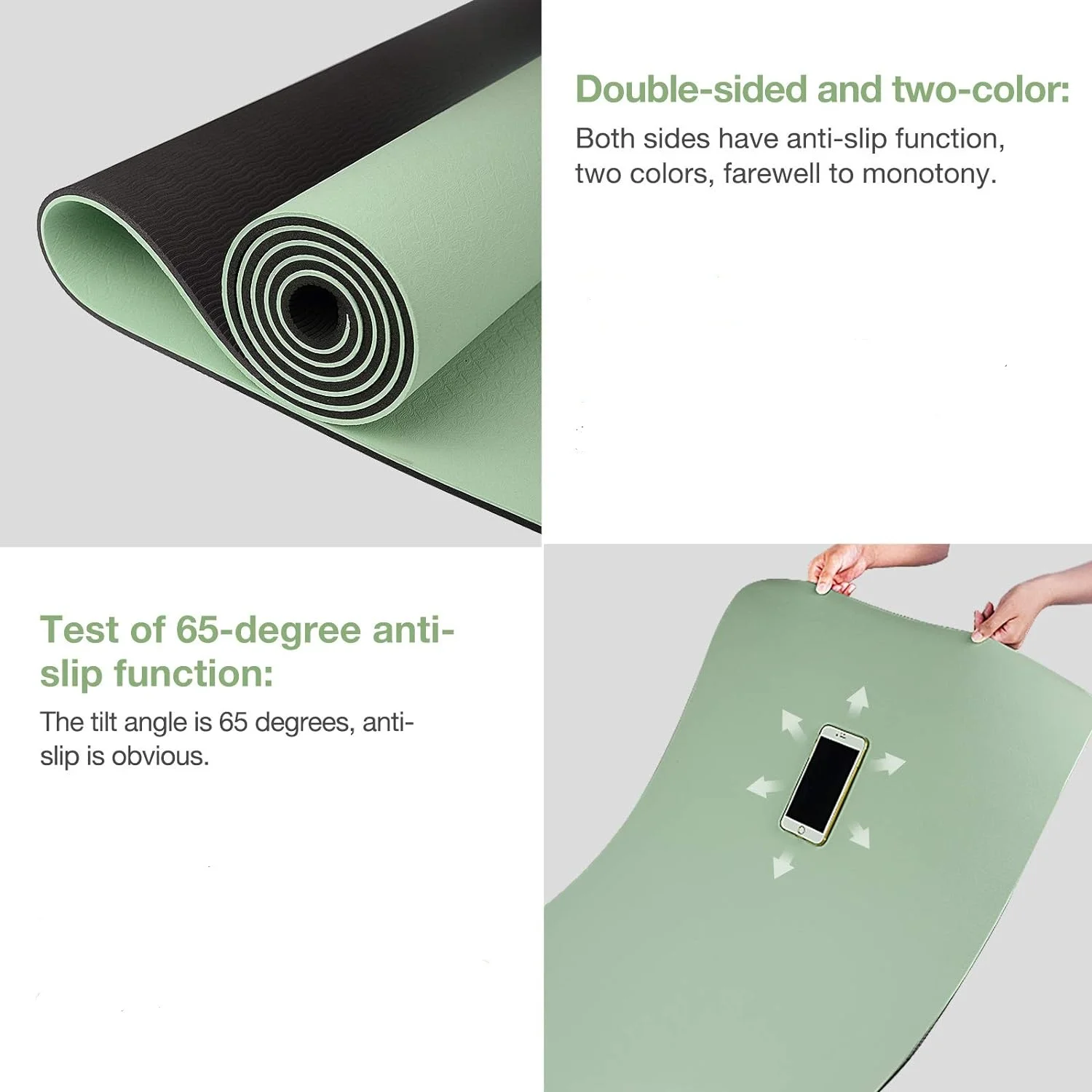 TPE yoga mat is environmentall - Gymnastics Mat Thick 评论和价格