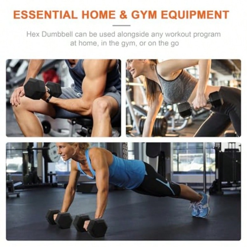 Dumbbells Rubber Coated Hand W - Home Gym Dumbbell Set 评论和价格