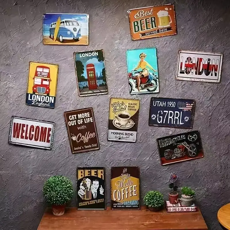 Retro Vintage Metal Wall Art S - Home Gym Design Ideas 评论和价格