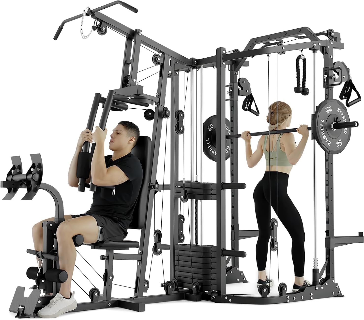 Dual-Station SmithΔ Machine Po - Home Gym With Smith Machine 评论和价格