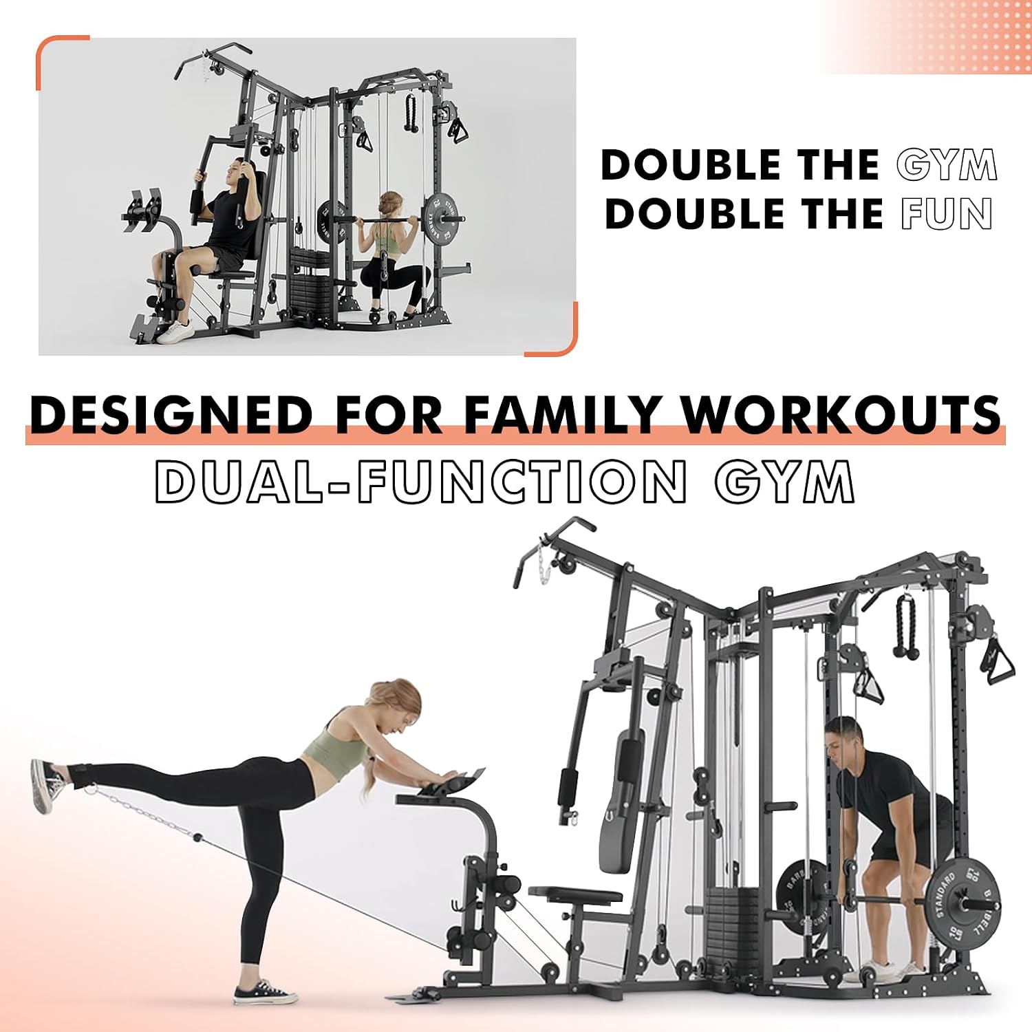 Dual-Station SmithΔ Machine Po - Home Gym With Smith Machine 评论和价格
